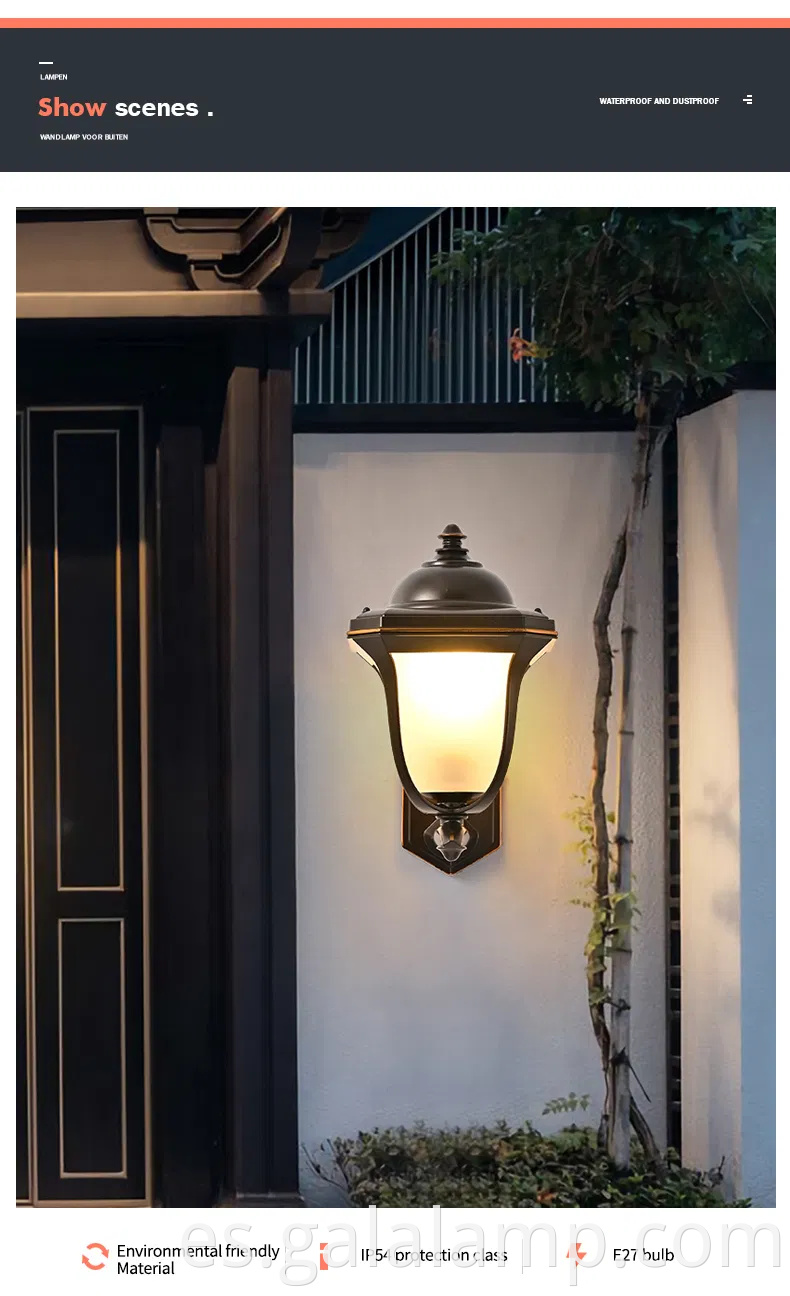 European Custom Patio IP65 Decoración de jardín impermeable 16 W LED de luz de pared al aire libre